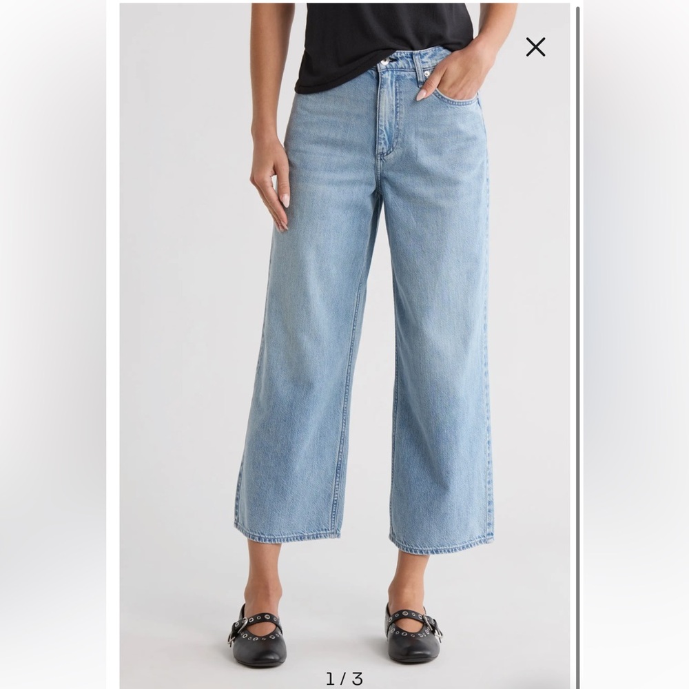 Rag and Bone Annie High Waist Crop Wide Leg Jeans